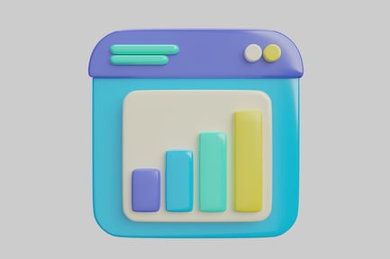 Vista previa: Icono de gráfico de barras de negocios de dibujos animados