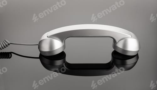 Preview: Retro telephone handset on dark background