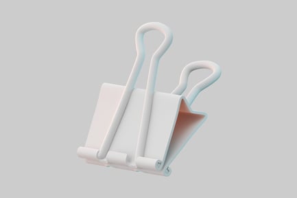 Preview: Minimalist white binder clip asset