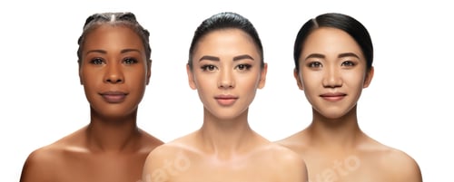 Preview: Different ethnicity and beautiful women isolated on white background. Multi-ethnic beauty