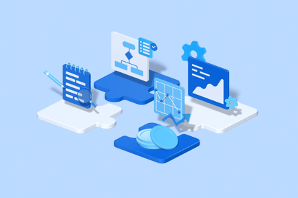 Vista previa: Rompecabezas empresarial isométrico