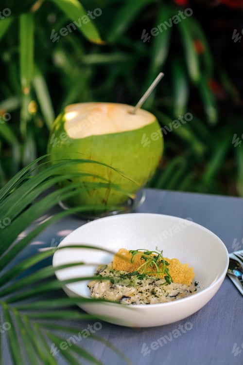 Preview: Coconut and Dish in Tropical Setting