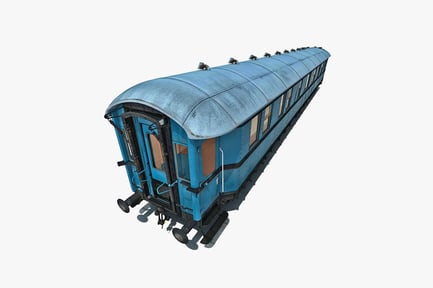 Preview: Weathered train carriage with curved roof and exterior antennas