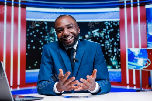 Preview: African american host presenting news