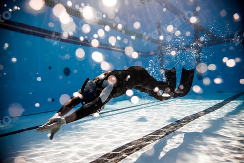Preview: Freediver Performing during a DYN Freediving Competition
