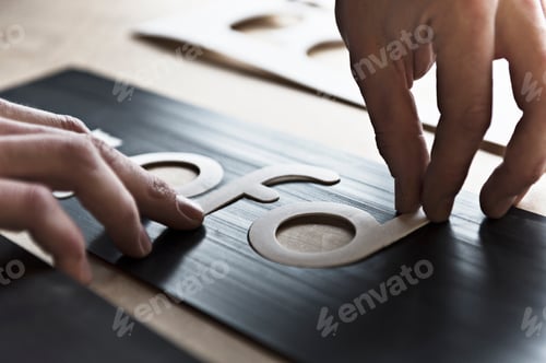 Preview: Man working in ski making workshop