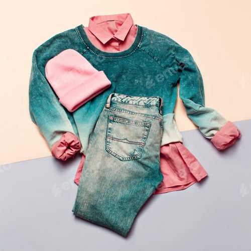 Preview: Fashion woman accessories set. Vanilla Lady. jeans, Sweater Bean