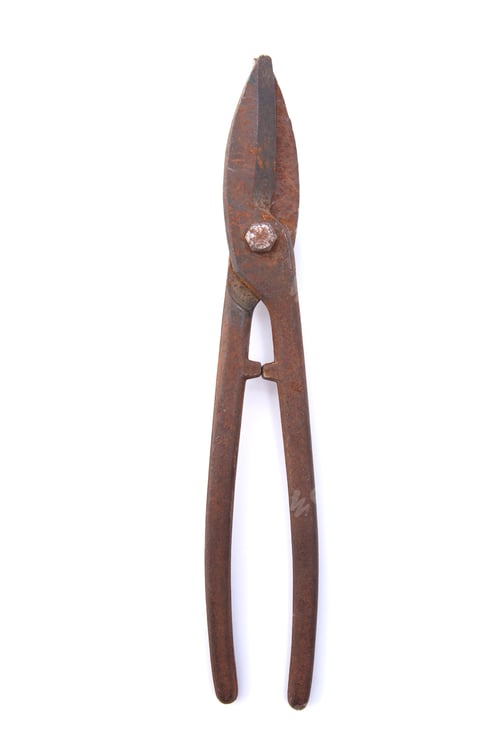 Preview: Old rusty garden pruner.