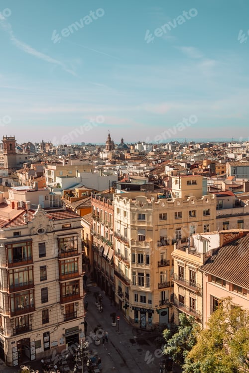 Preview: View at Valencia downtown with rooftops. Valencia downtown. Spain. Europe.