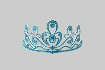 Preview: Silver tiara with teal gems