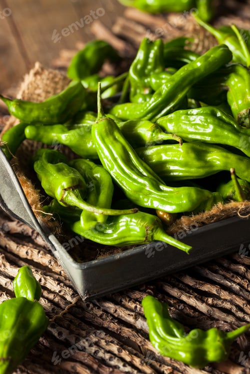 Preview: Raw Organic Green Shashito Peppers