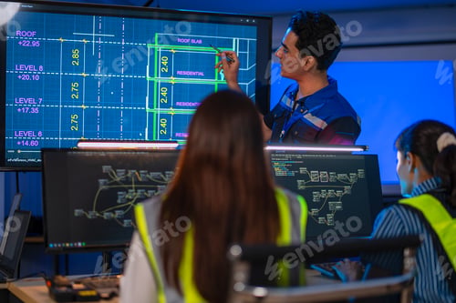 Preview: Group of programmers are brainstorming and working at the office.