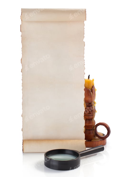 Preview: parchment scroll isolated on white