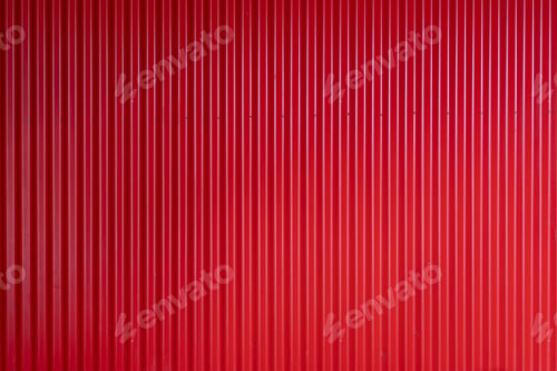Preview: Red corrugated metal wall texture creating a modern industrial building facade background
