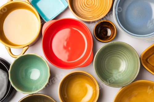 Preview: Empty ceramic bowls