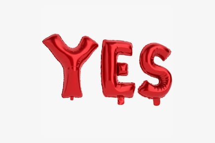 Preview: Red Foil 'Yes' Balloon Set