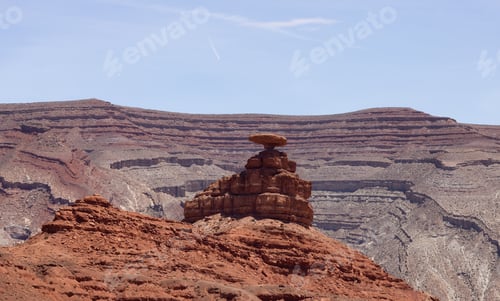 Preview: American Landscape in the Desert with Red Rock Mountain Formations.