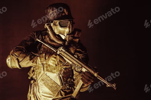 Preview: Futuristic nazi soldier studio shot