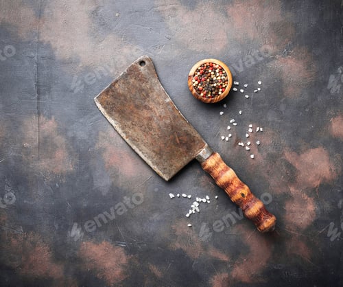 Preview: Butchers vintage cleaver with spices