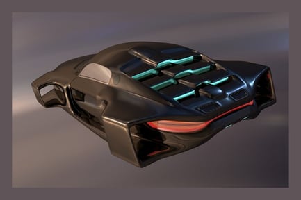 Preview: Sleek Futuristic Low Poly Vehicle