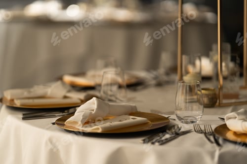 Preview: Decorated wedding table with menu card