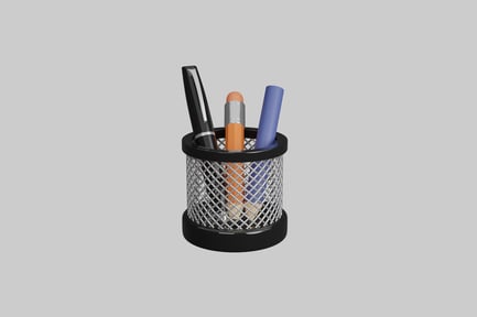 Preview: Wire mesh pen holder with tools