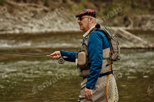 Preview: Man fishing in river