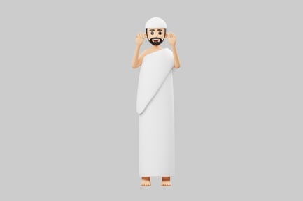 Preview: Man in ihram outfit praying