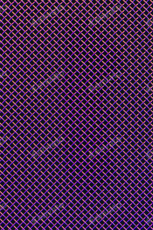 Preview: Metal grill close-up, texture of a music speaker in colored lighting.