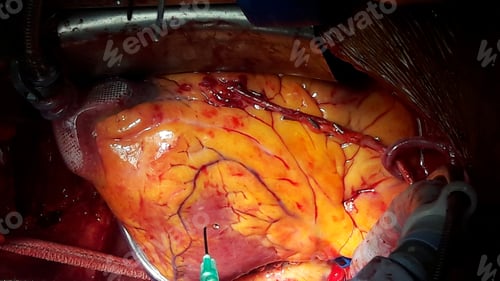 Preview: coronary artery bypass grafting on open heart surgery operation in the operating room