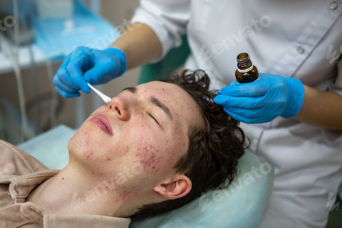 Preview: Treatment of acne in adolescents. Facial peeling to fight acne on the face
