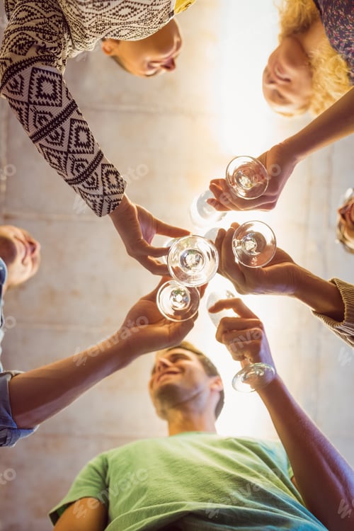 Preview: Portrait of creative business people celebrating a birthday