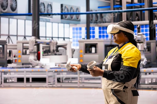 Preview: Female engineer using virtual reality technology
