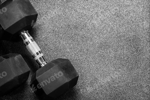Preview: one black dumbbell