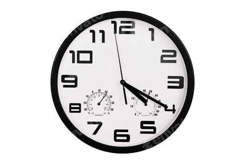 Preview: Clock with arabic numerals on wall shows 16:20 , 4:20
