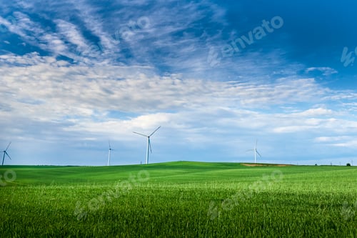 Preview: Wind turbine in the field. Wind power energy concept