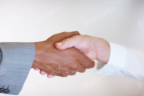 Preview: Team, shaking hands and welcome to office staff, agreement and client negotiation success. Business