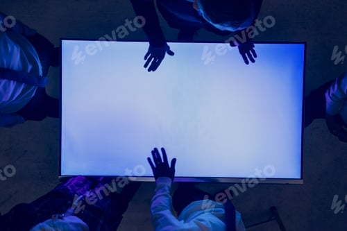 Preview: Hands on a blank cyber space table