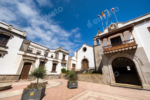 Preview: July 29, 2019: Canary Islands, SPAIN.View of the city of Icod De Los Vinos on the island of Tenerife