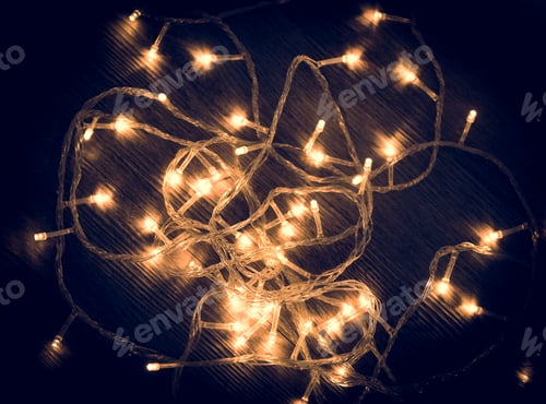 Preview: Decoration yellow lights in the dark