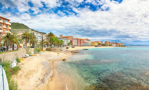 Preview: Astonishing morning cityscape of the waterfront and the city of Ajaccio.