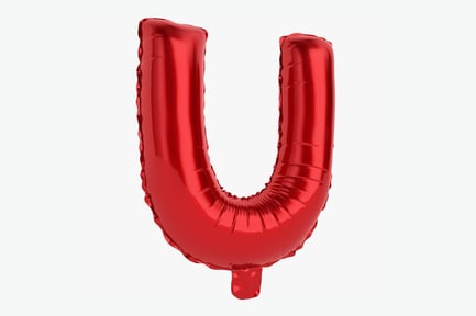 Preview: Red Balloon Letter U - Party Decoration