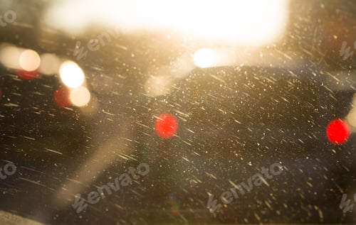 Preview: Dusty windshield closeup.