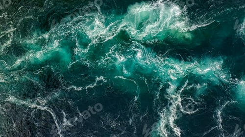 Preview: Waves of water of the river and the sea meet each other during high tide and low tide.