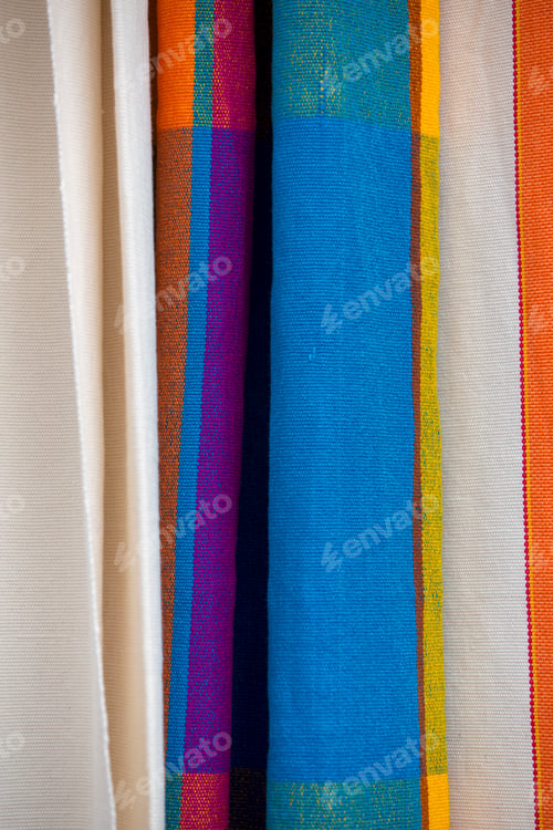 Preview: Colorful Fabrics at Otavalo market in Ecuador.