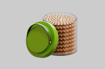 Preview: Wafer rolls canister with lid