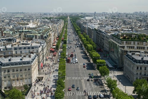 Preview: Aerial view of champs elysees