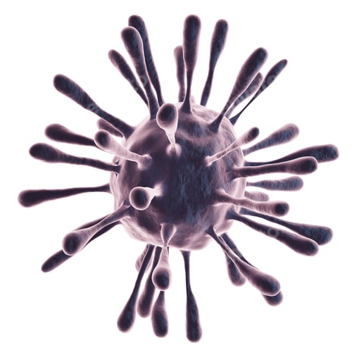 Preview: Virus cell isolated on white background. Coronavirus concept.