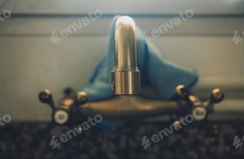 Preview: Retro water tap in an old sink
