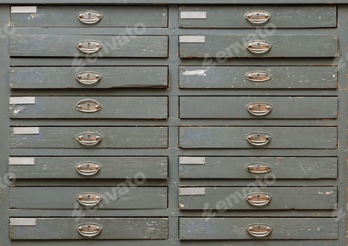 Preview: Wooden cabinet with drawers